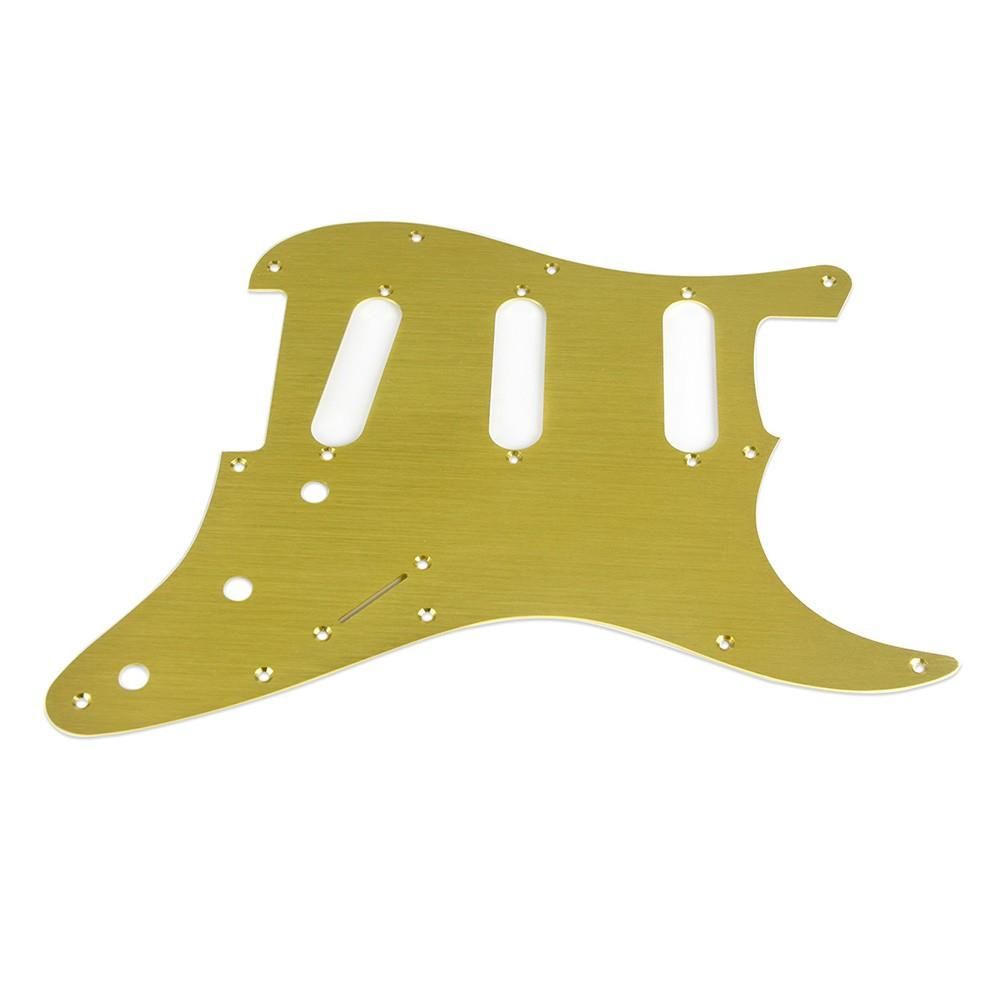 SSS 11-Hole Electric Guitar Strat Pickguard Backplate Cavity Cover for American Standard Guitar Gold
