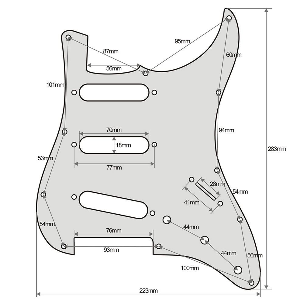 SSS 11-Hole Electric Guitar Strat Pickguard Backplate Cavity Cover for American Standard Guitar Gold