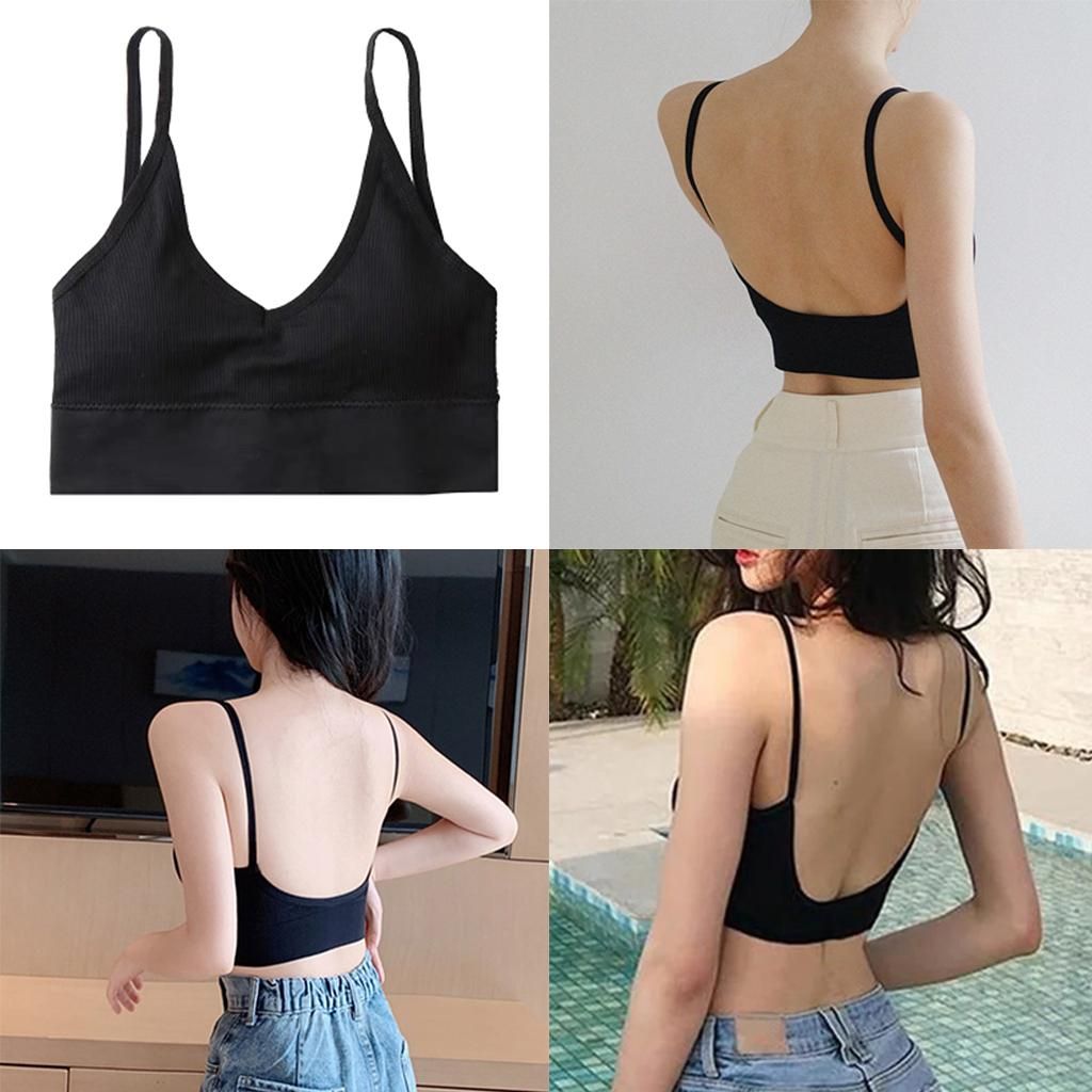 3 Pack Womens V Neck Padded Bralette Comfort Bra Camisole