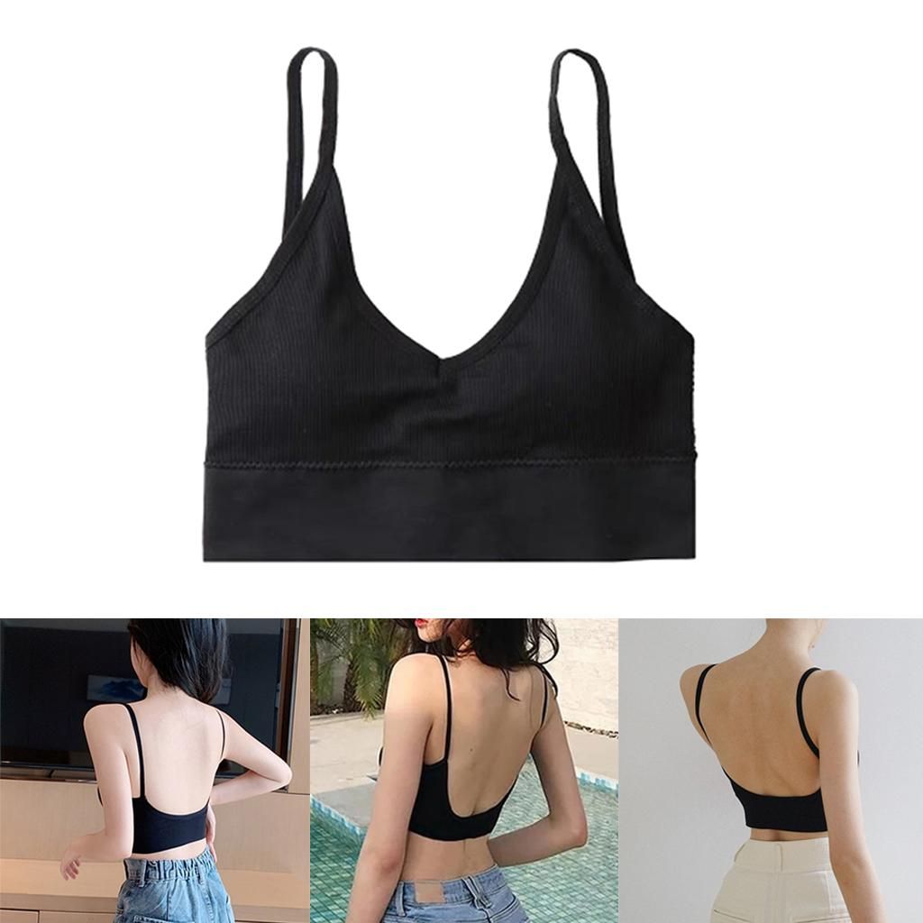 3 Pack Womens V Neck Padded Bralette Comfort Bra Camisole