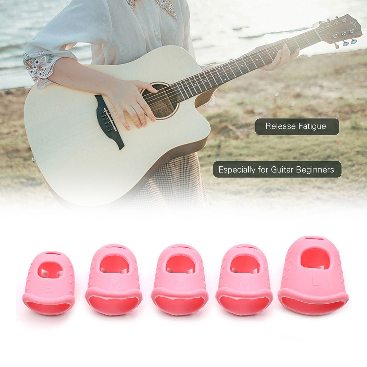 5pcs Guitar Silicone Finger Fingertip Protectors For Guitar
