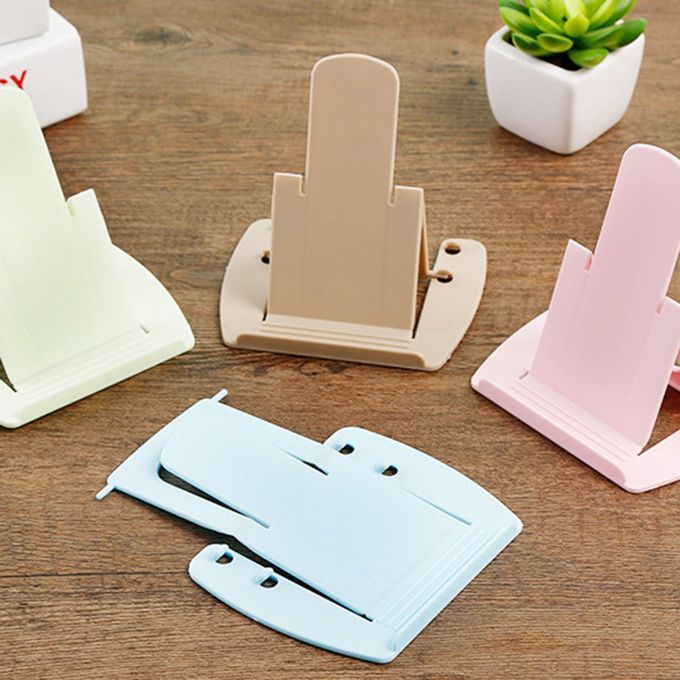 Foldable Phone Holder Grip Bra Ket Adjustable Desktop Holder  Radle Stand-khaki