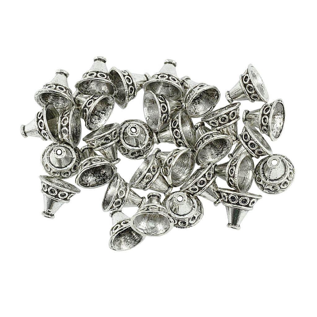 30pcs JEWLERY FINDINGS TASSEL END CAPS ANTIQUE