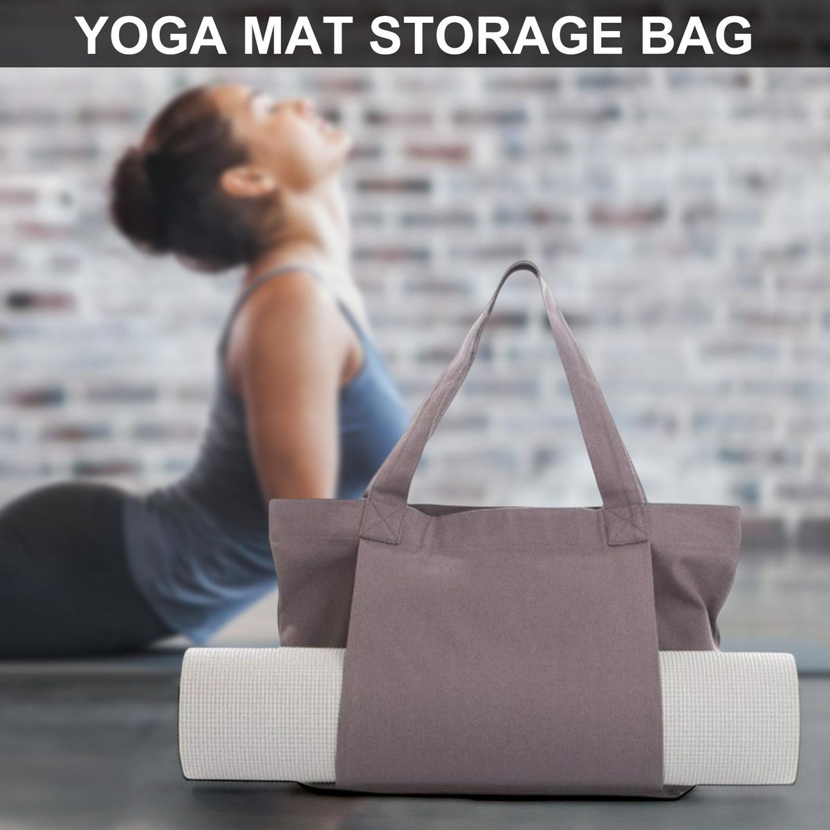 Gym Bag Portable Yoga Mat Storage Bag Grey