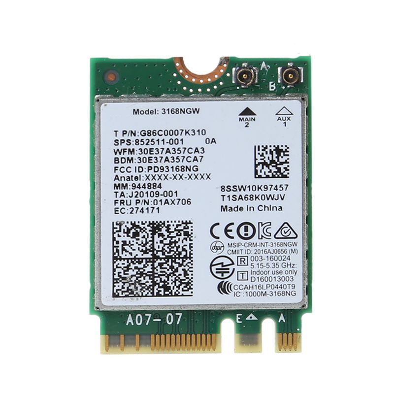 Wireless Wlan Card For In-tel 3168 AC 3168NGW NGFF M.2