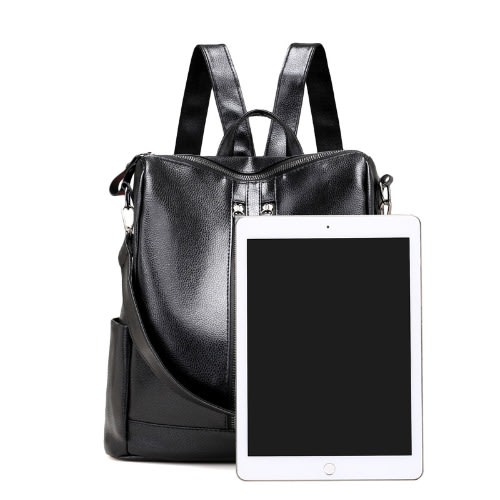 Ladies Leather Back Bag- Black