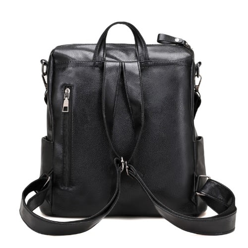 Ladies Leather Back Bag- Black