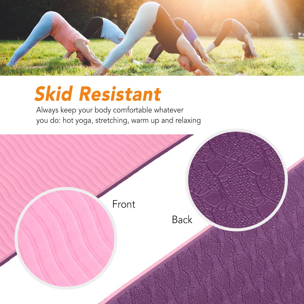 72x24IN Non-slip Yoga Mat TPE Eco Friendly Fitness Pilates