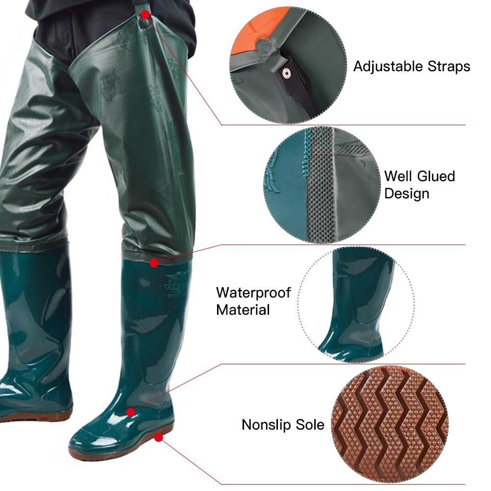 Waterproof PVC Fishing Waders Hip Boots for Men Women Fishing Farming