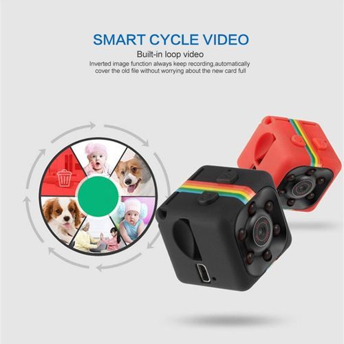 SQ11 Mini Camera 1080P Sence Car DVR Smart Home Security Camcorder Small Cam Night Vision Motion Detection Support Hiden TFCard(720 P)(Blue)