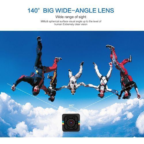 SQ11 Mini Camera 1080P Sence Car DVR Smart Home Security Camcorder Small Cam Night Vision Motion Detection Support Hiden TFCard(720 P)(Blue)