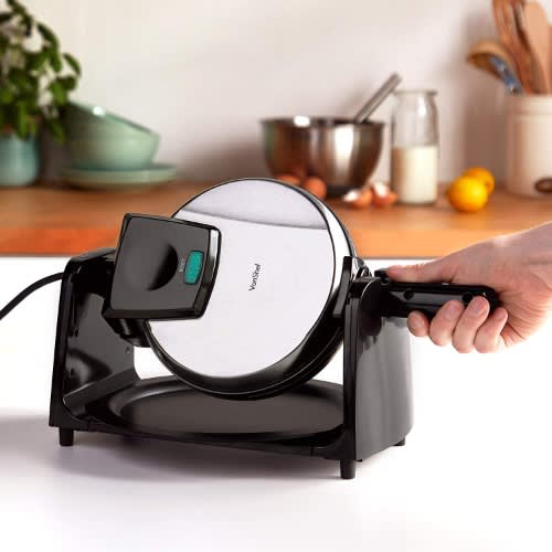 Waffle Maker With Rotating Iron - Cool Touch Handles & Adjustable Temperature Control - 1000W