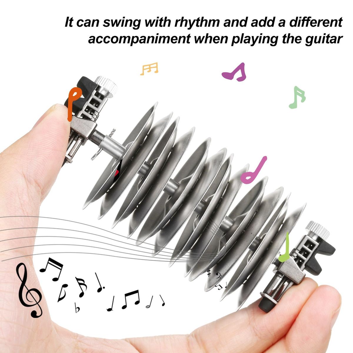 12-Bell Guitar Soundhole Tambourines Guitar Playing and Accompaniment Ring Bell Stainless Steel Jingles for 40/41 Inches Guitar