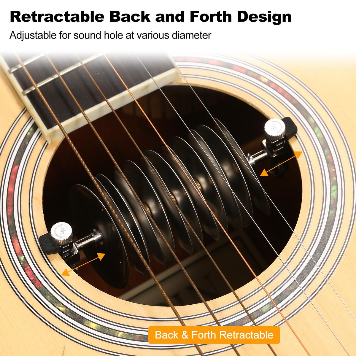 12-Bell Guitar Soundhole Tambourines Guitar Playing and Accompaniment Ring Bell Stainless Steel Jingles for 40/41 Inches Guitar