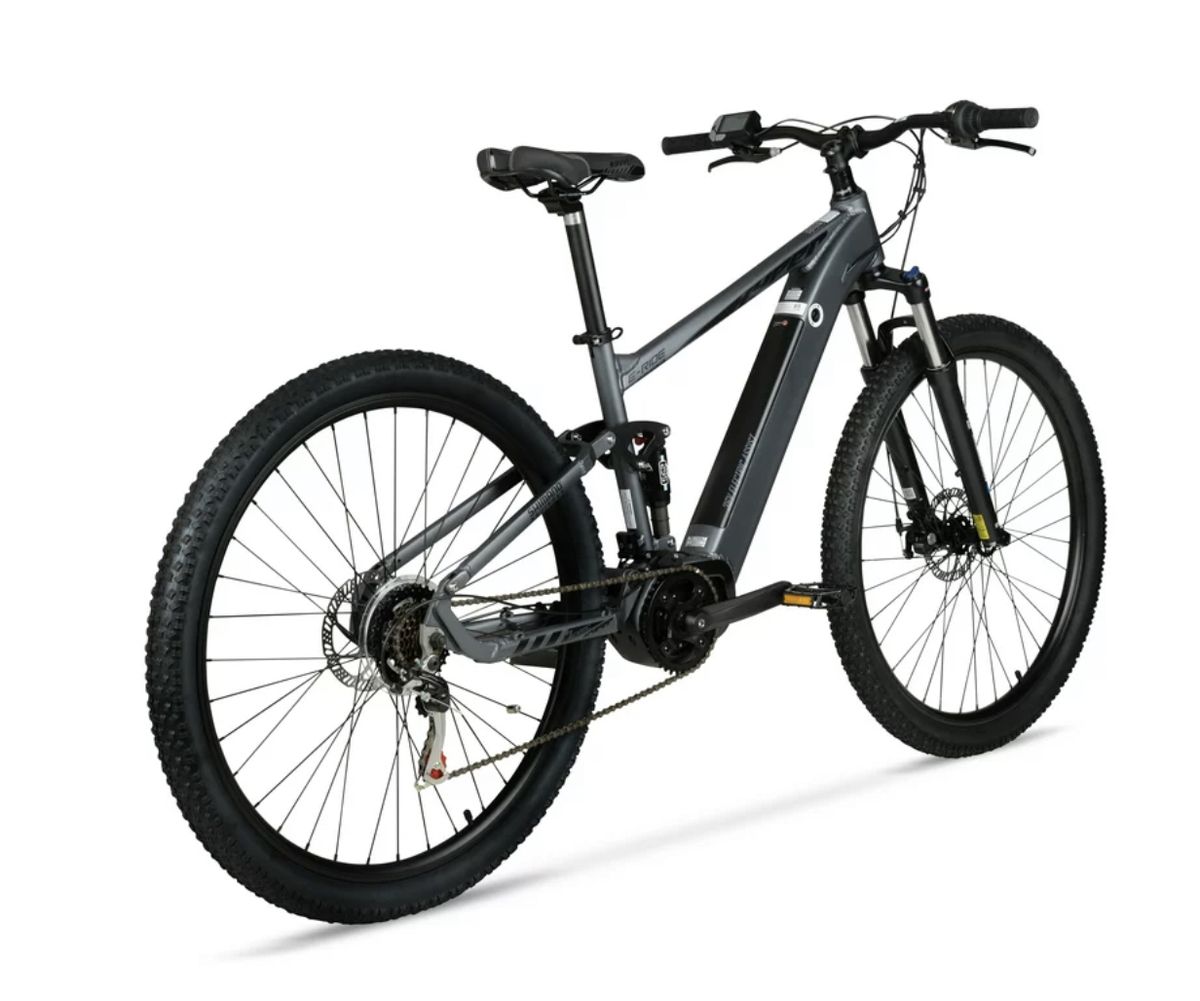 E-Ride Electric Bike, Mid-Drive MTB Dual-Suspension, 36 Volt Battery, 20+ Mile Range,