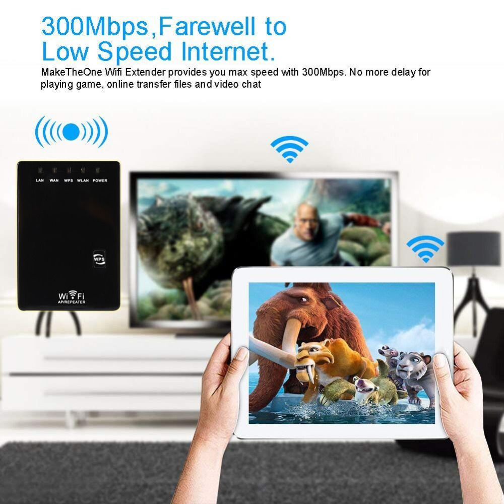 300Mbps Wifi Repeater Wireless Mini Router Signal Range