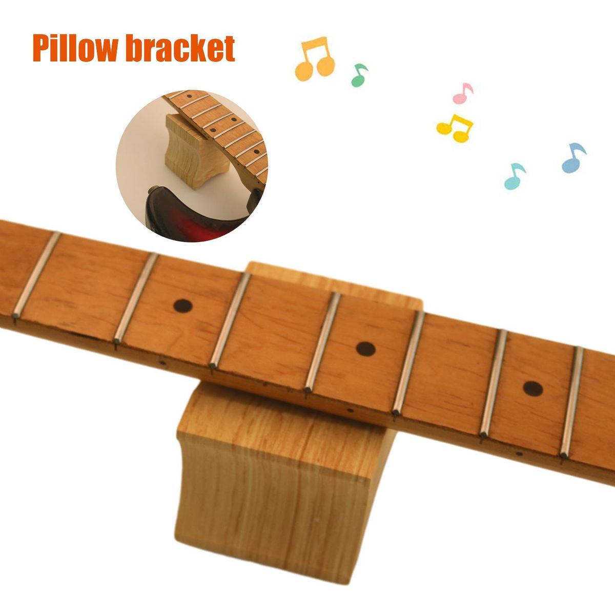 Compact Guitar Neck Support Pillow High Durability Easy to for Neck Wooden Color