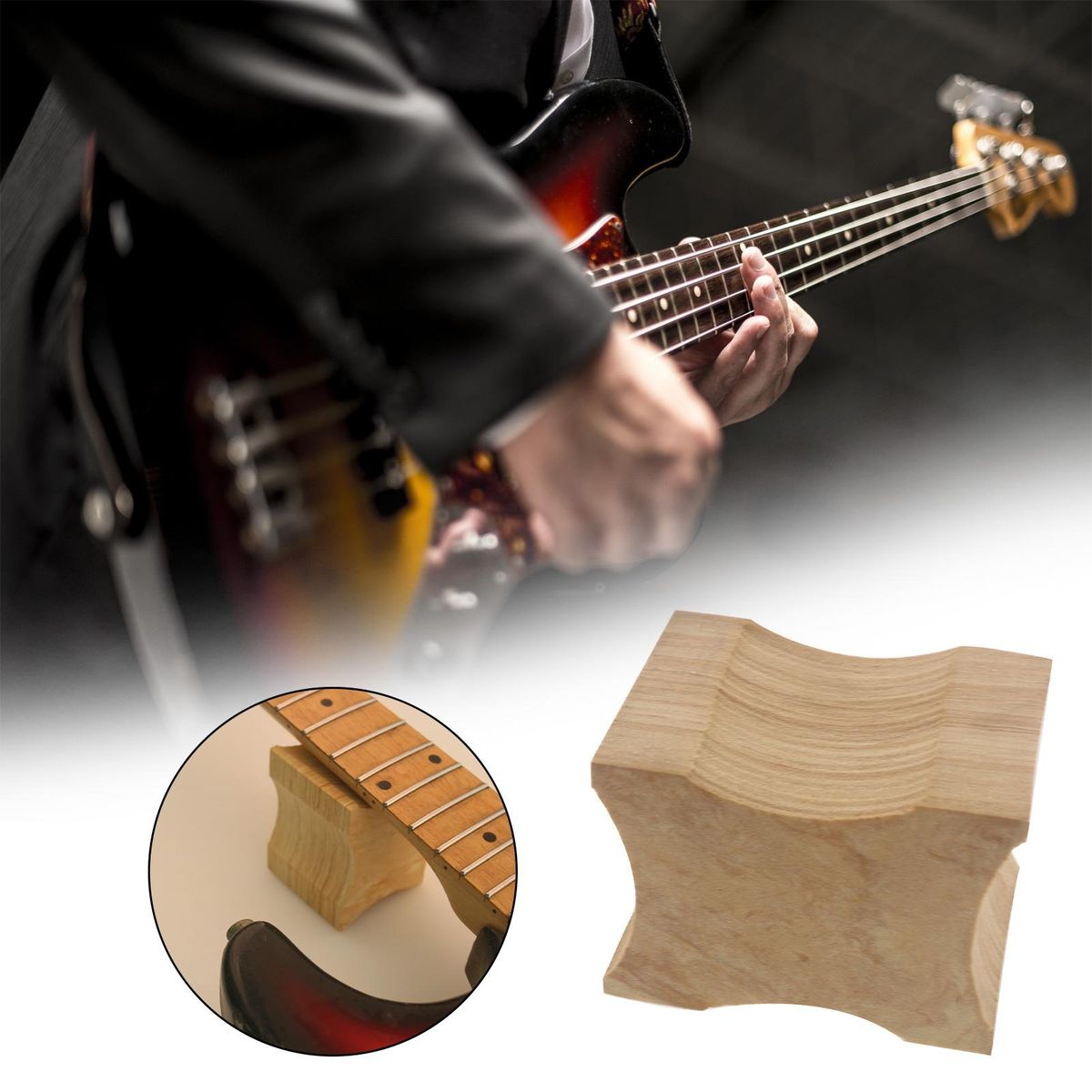 Compact Guitar Neck Support Pillow High Durability Easy to for Neck Wooden Color