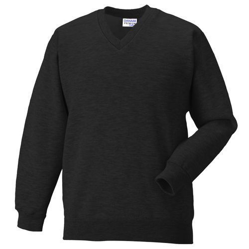 Plain V Neck Sweatshirt  For Men And Women- Dark Grey