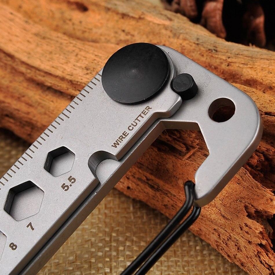 Multifunctional EDC outdoor gadget camping mountaineering key ring portable wrench screwdriver bottle opener