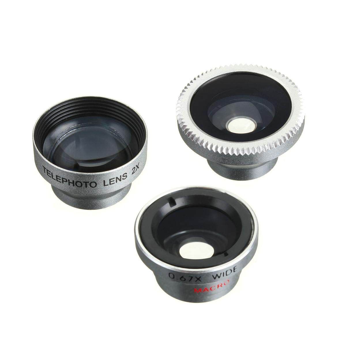 Universal Phone Tablet 4in1 Fish Eye+Wide Angle+Macro+Telephoto Lens Camera Kit