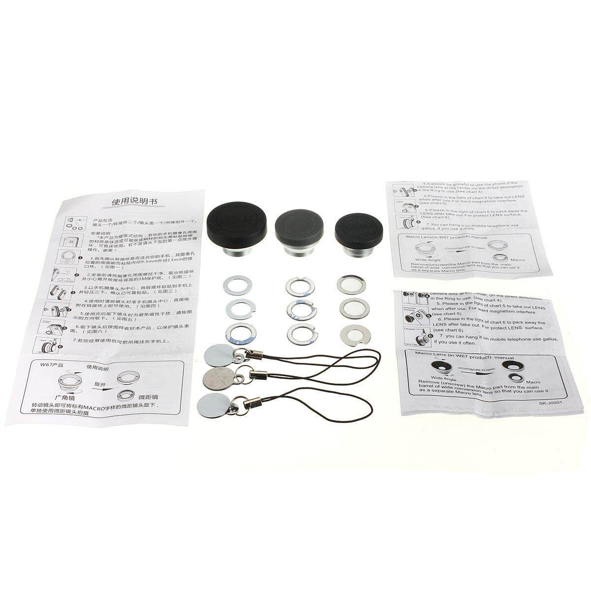 Universal Phone Tablet 4in1 Fish Eye+Wide Angle+Macro+Telephoto Lens Camera Kit