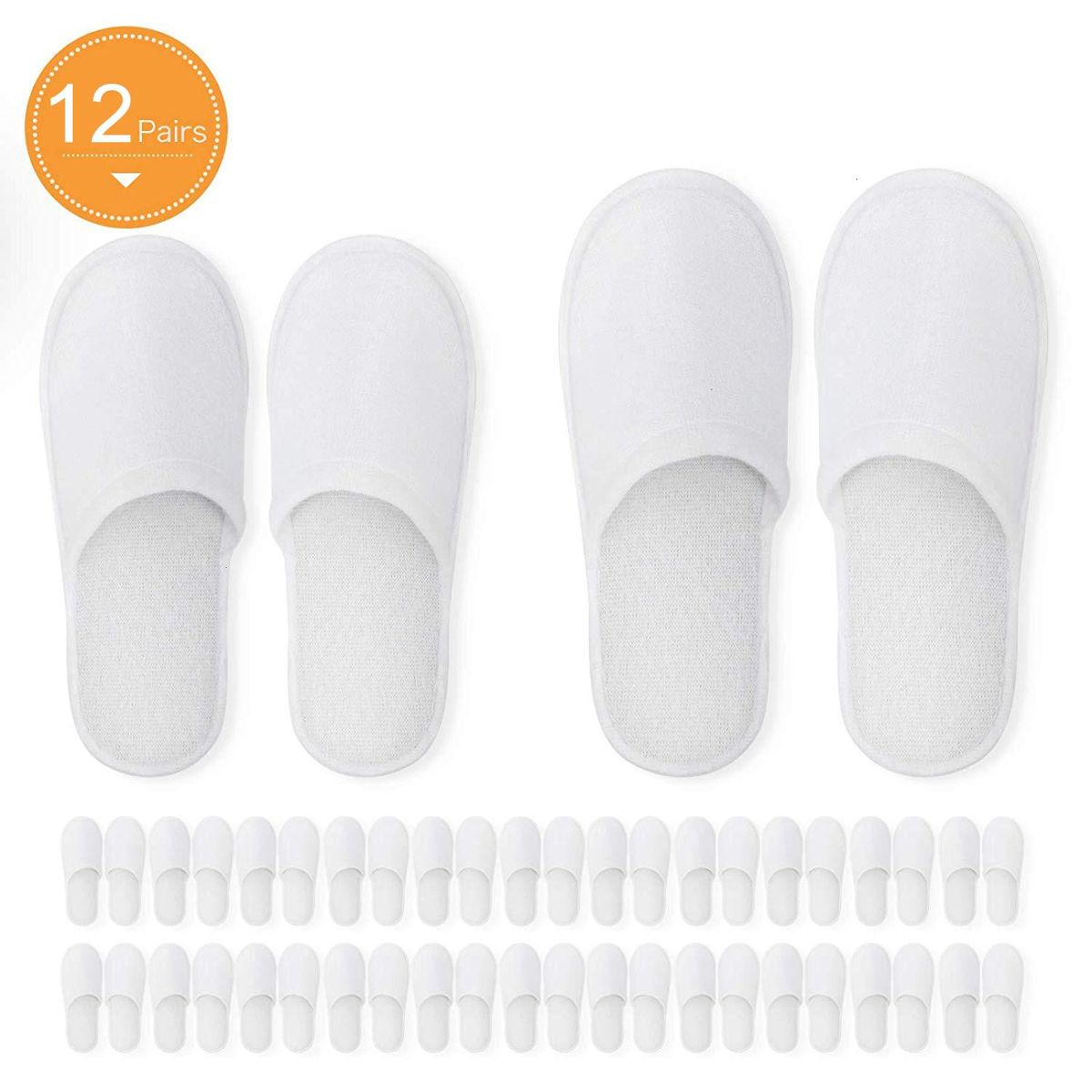 Disposable Slippers,12 Pairs Closed Toe
