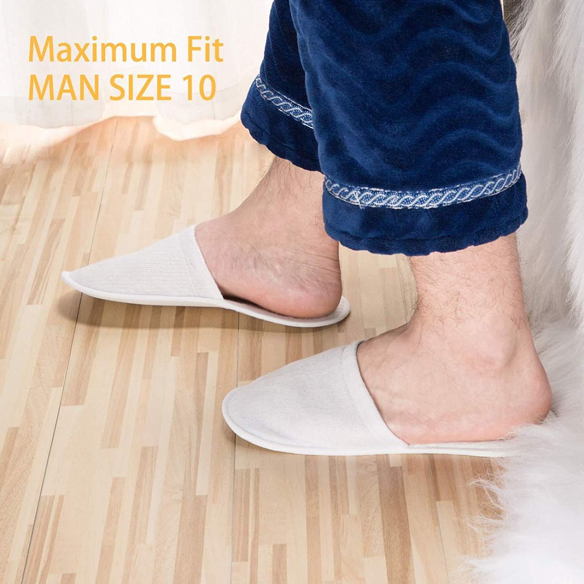 Disposable Slippers,12 Pairs Closed Toe