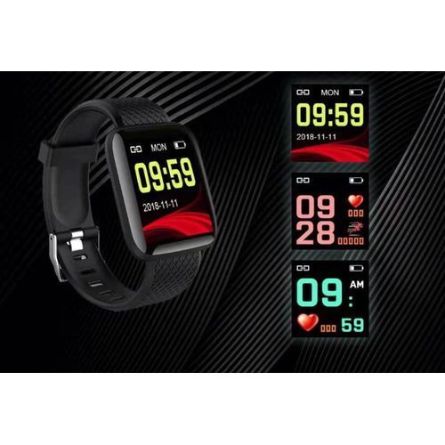 Color Screen Smart Bracelet Heart Rate And Measurement Black