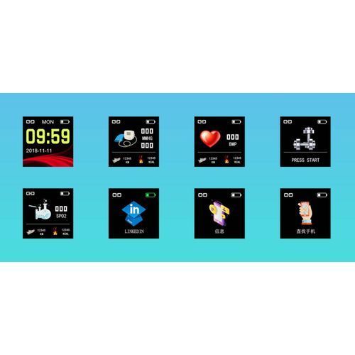 Color Screen Smart Bracelet Heart Rate And Measurement Black