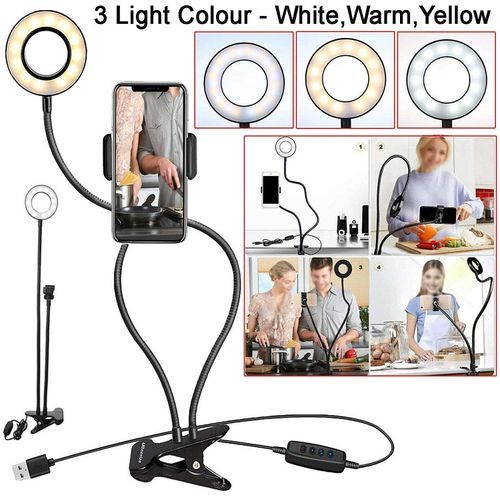 Flexible Universal Selfie Ring Light With Mobile Phone Holder  Desk Lamp LED Light For Live Stream