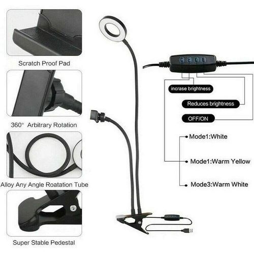 Flexible Universal Selfie Ring Light With Mobile Phone Holder  Desk Lamp LED Light For Live Stream
