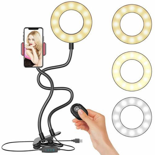 Flexible Universal Selfie Ring Light With Mobile Phone Holder  Desk Lamp LED Light For Live Stream