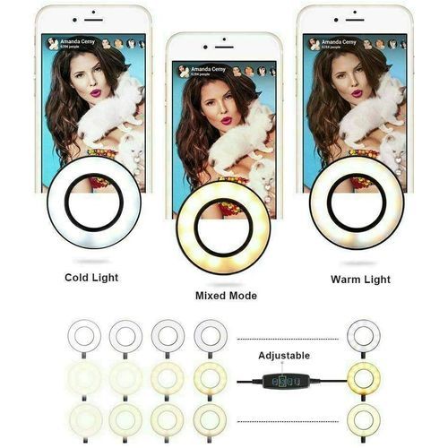 Flexible Universal Selfie Ring Light With Mobile Phone Holder  Desk Lamp LED Light For Live Stream