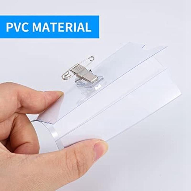 100Pcs Pin Style Clip Horizontal Name Badge Holders with