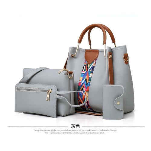Woman Leather Hand Bag - Set Of 4