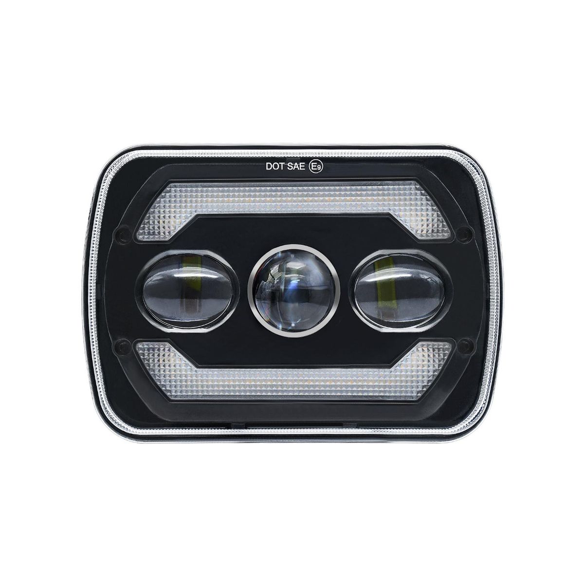 2Pcs 7 inch LED Headlights Approved 7x6 5x7 inch LED Headlights with White High/Low Beam DRL Amber Turn Signal 7'' Square Headlamp 6000K 180W IP67 Waterproof