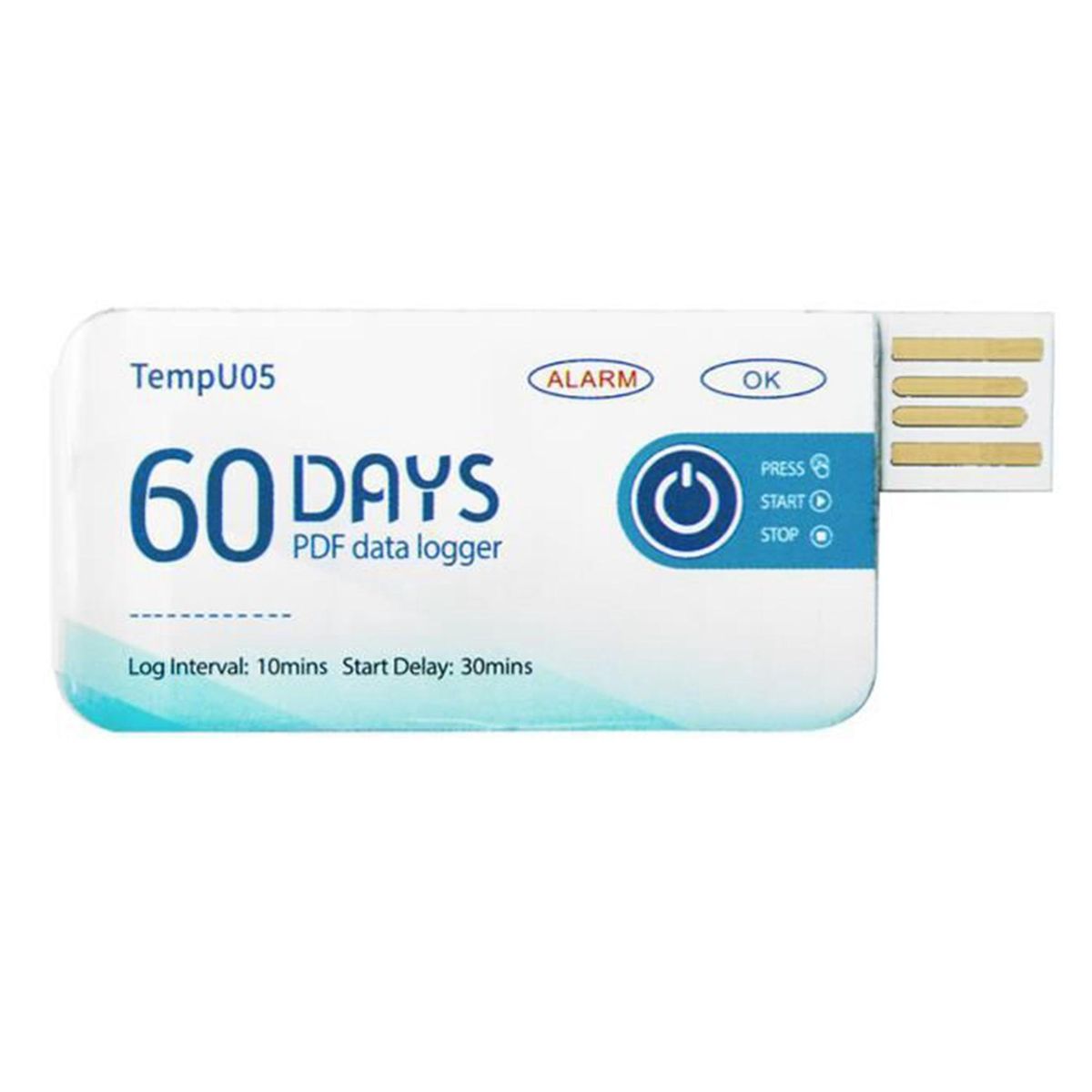 Temperature Data TempU05 60 PDF Report Temperature Recorder Single Use USB Temperature Record Instrument