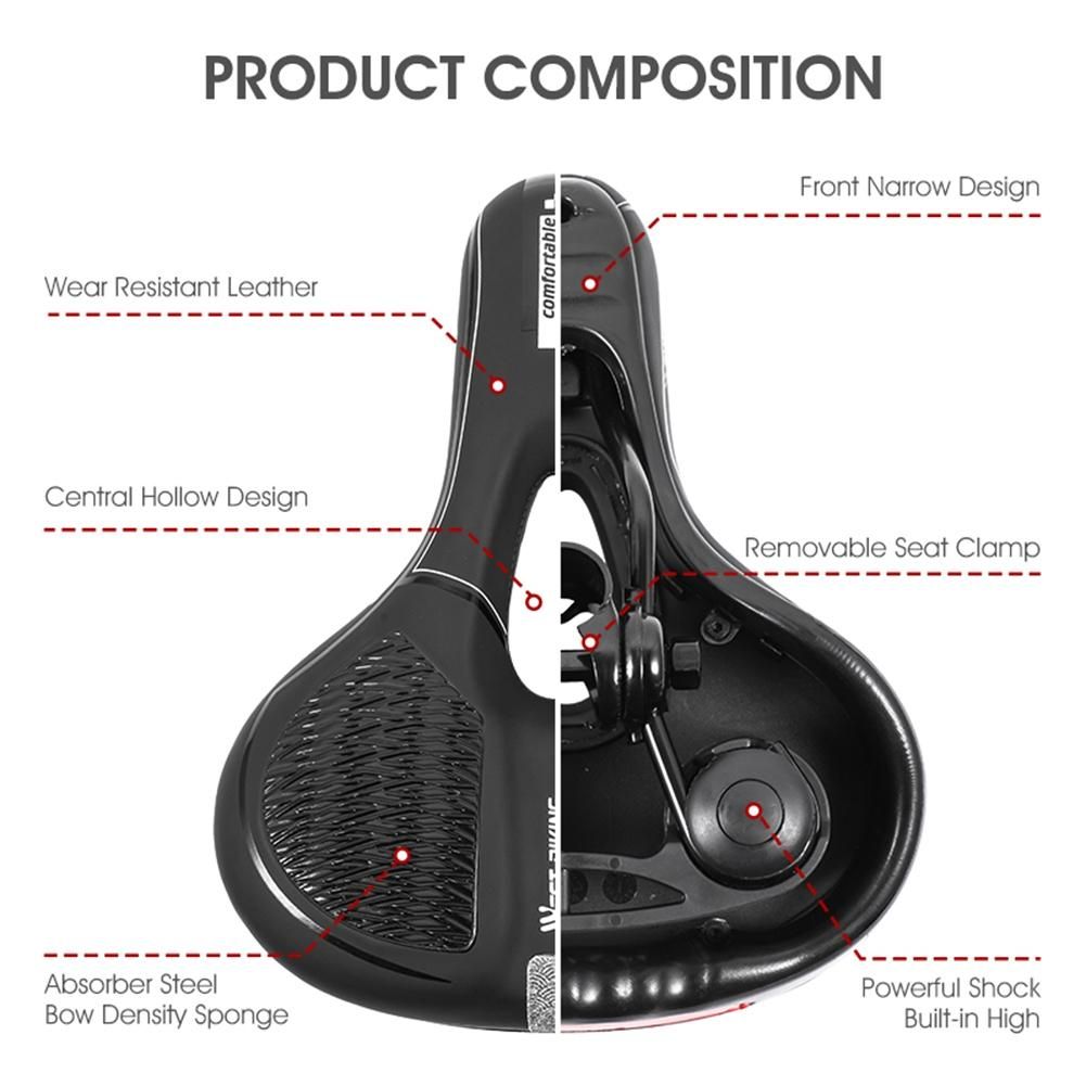 WEST BIKING Bicycle Saddle MTB Bike Seat Waterproof Soft