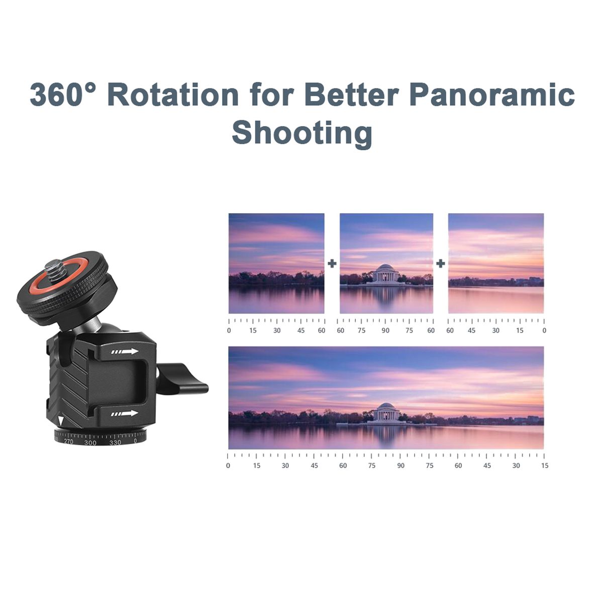 Multi-functional Mini Ball Head 360°Rotatable Aluminum