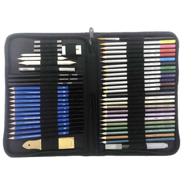 51pcs/set Professional Drawing Kit Wood Pencil Sketching
