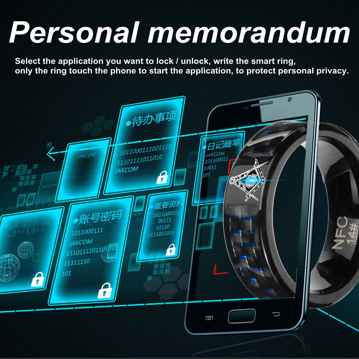 Android Mobile Connect Smart Magic Finger Ring Intelligen Size: 14