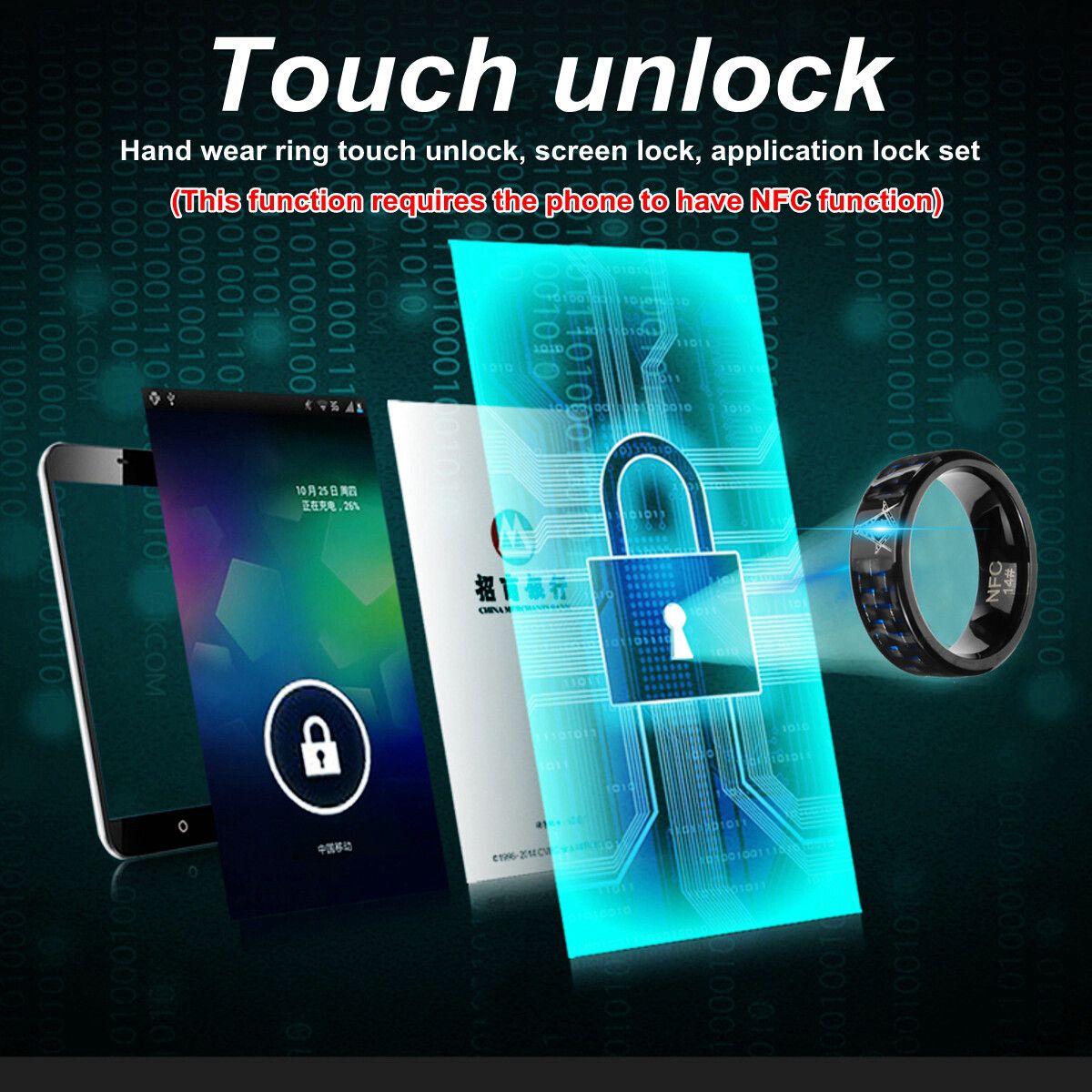 Android Mobile Connect Smart Magic Finger Ring Intelligen Size: 14