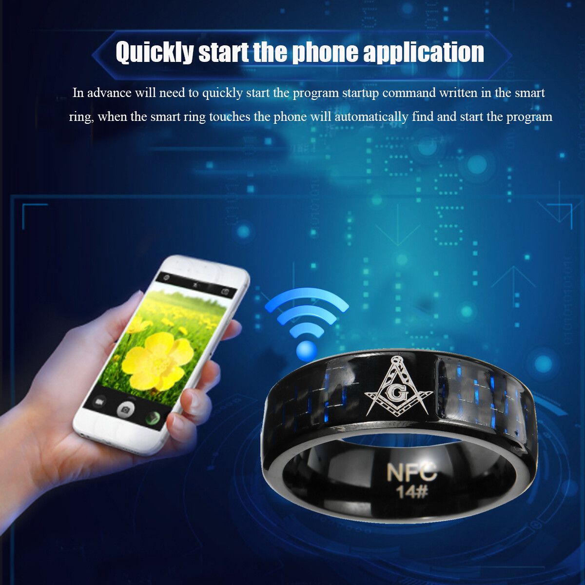 Android Mobile Connect Smart Magic Finger Ring Intelligen Size: 14