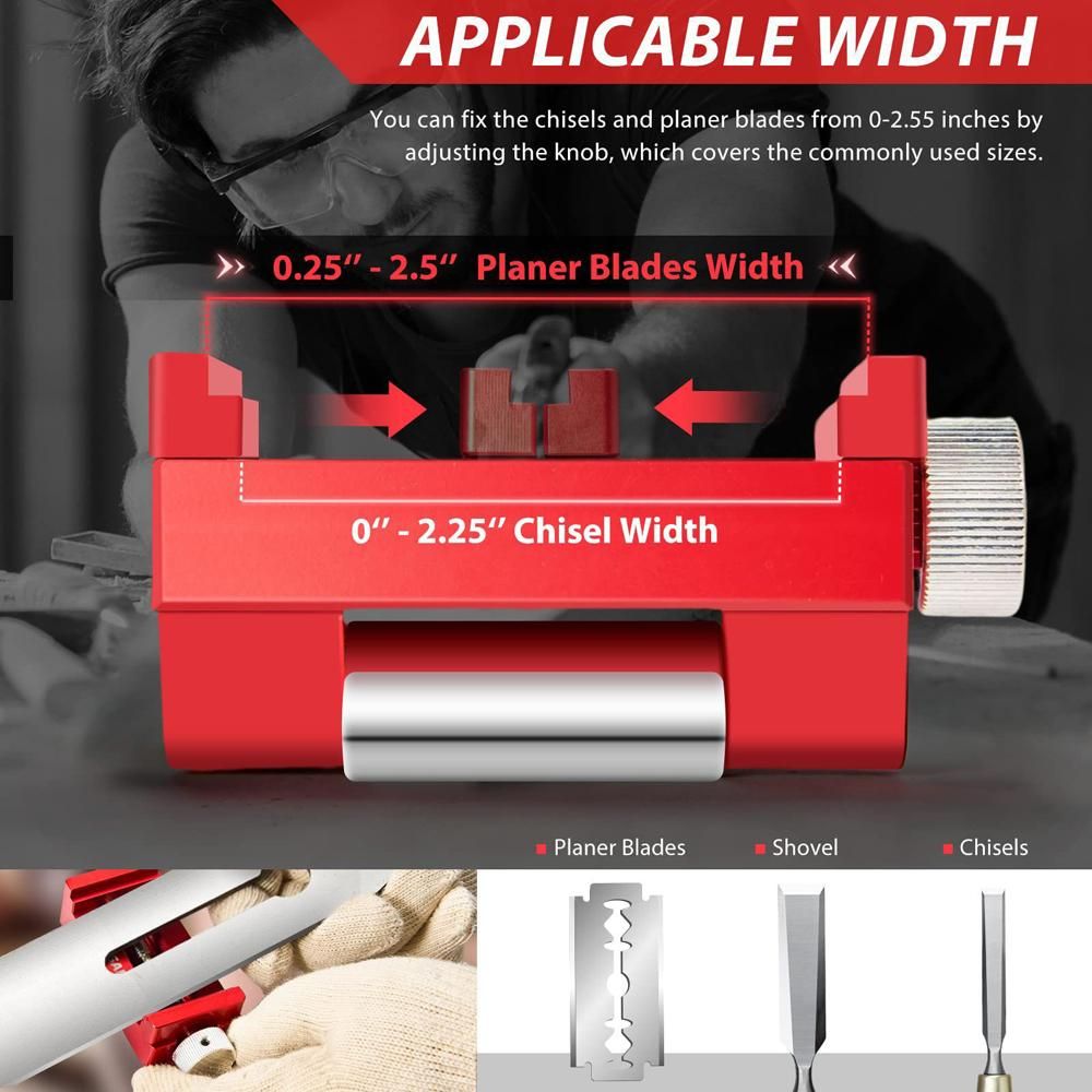 Aluminum Angle Adjustable Sharpener Woodworking Perforator Woodworking Tool Sharpening Jig Width Adjustment Inclined Edges Wood Chisel Fixing Bracket