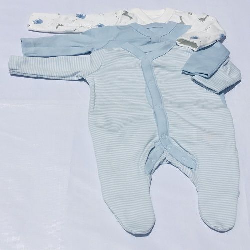 Giraffe Colored Popper Baby Sleepsuit - 3Pcs