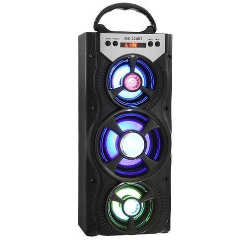 MS-220BT-A Portable Bluetooth Huge Stereo Sound Speaker FM Radio AUX Colorful Backlight