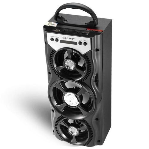 MS-220BT-A Portable Bluetooth Huge Stereo Sound Speaker FM Radio AUX Colorful Backlight