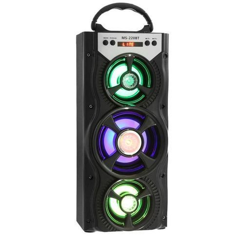 MS-220BT-A Portable Bluetooth Huge Stereo Sound Speaker FM Radio AUX Colorful Backlight