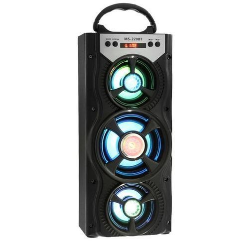 MS-220BT-A Portable Bluetooth Huge Stereo Sound Speaker FM Radio AUX Colorful Backlight